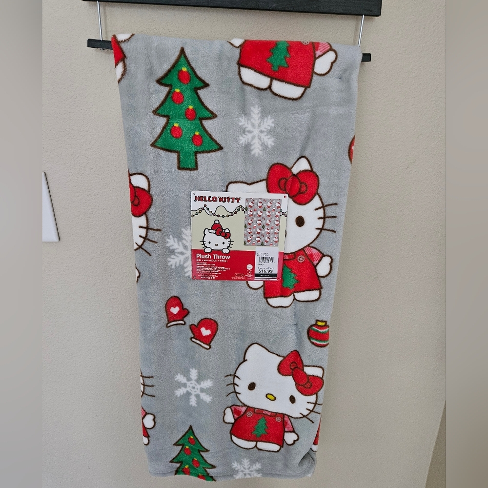 Hello Kitty Christmas Plush Throw Blanket